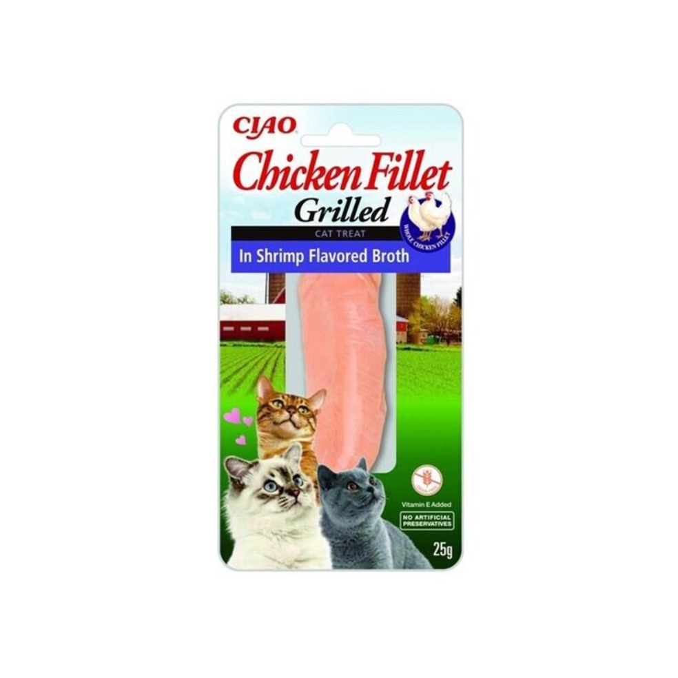 Pamlsok Inaba Churu Grilled cat Kura v krevetovom vývare 1 ks 25 g